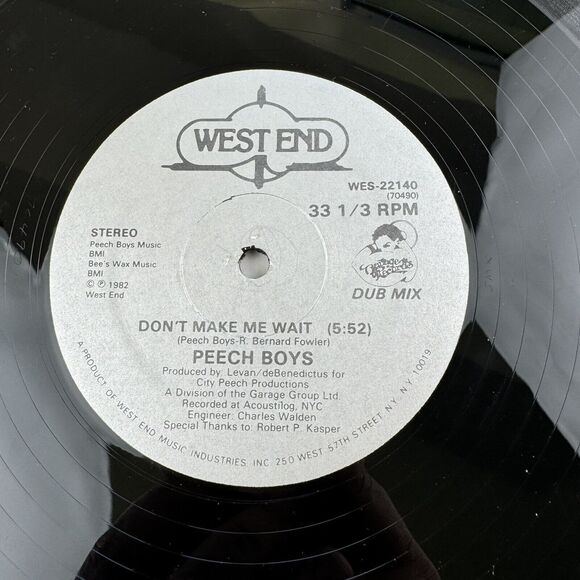 Peech Boys Don’t Make Me Wait 12” West End Records Single 1982 Electro Disco - Picture 5 of 7